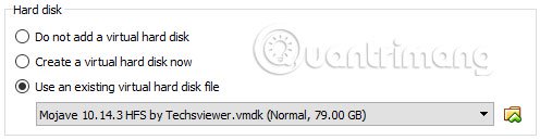 Chọn Use an existing virtual hard disk file