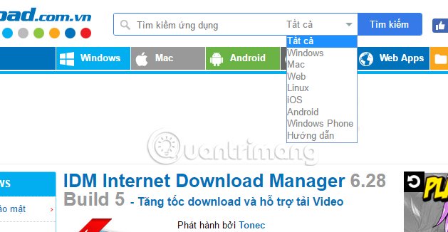 Tìm kiếm phần mềm miễn phí trên Download.com.vn