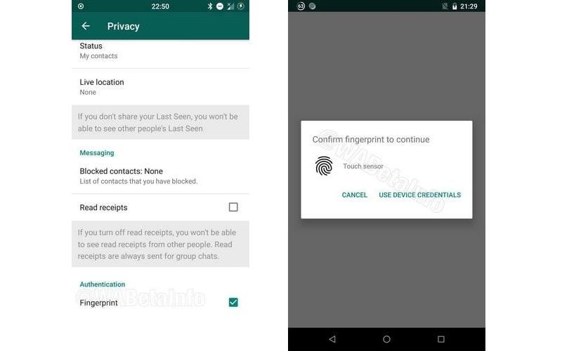 Cách bật tính năng khóa bằng vân tay với WhatsApp trên Android